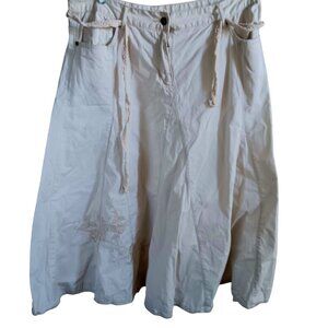 Women's sz 14 Skirt Faded Glory Fit and Flare Floral Embroidery & Braided Belt